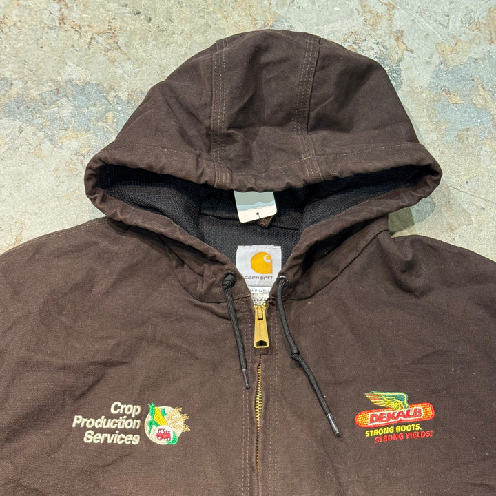 古着 Carhartt/ カーハート/ アクティブジャケット/ ダック地/ 企業ロゴ/ 裏地サーマル/ サイズL