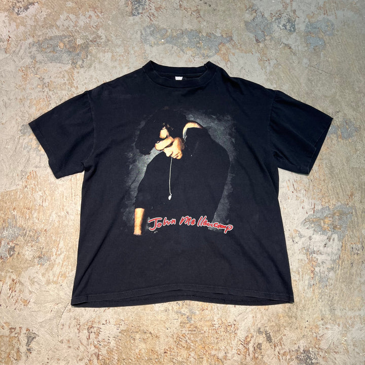 古着 USA製 90's~ ジョン・メレンキャンプ / ヴィンテージ シングルステッチ プリントTシャツ/サイズXL