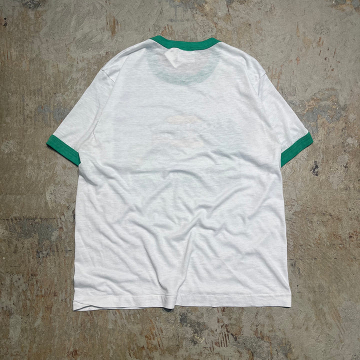 #4791 古着 USA製80's Hanes/ヘインズ/ヴィンテージ リンガー Tシャツ/サイズM