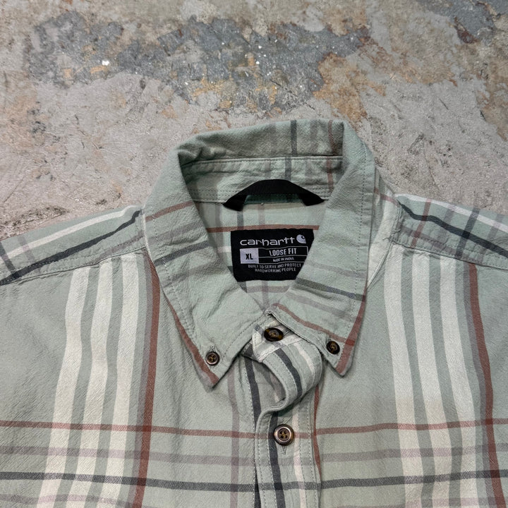 古着 carhartt/カーハート/ ボタンダウン半袖シャツ/ チェック柄/ サイズXL