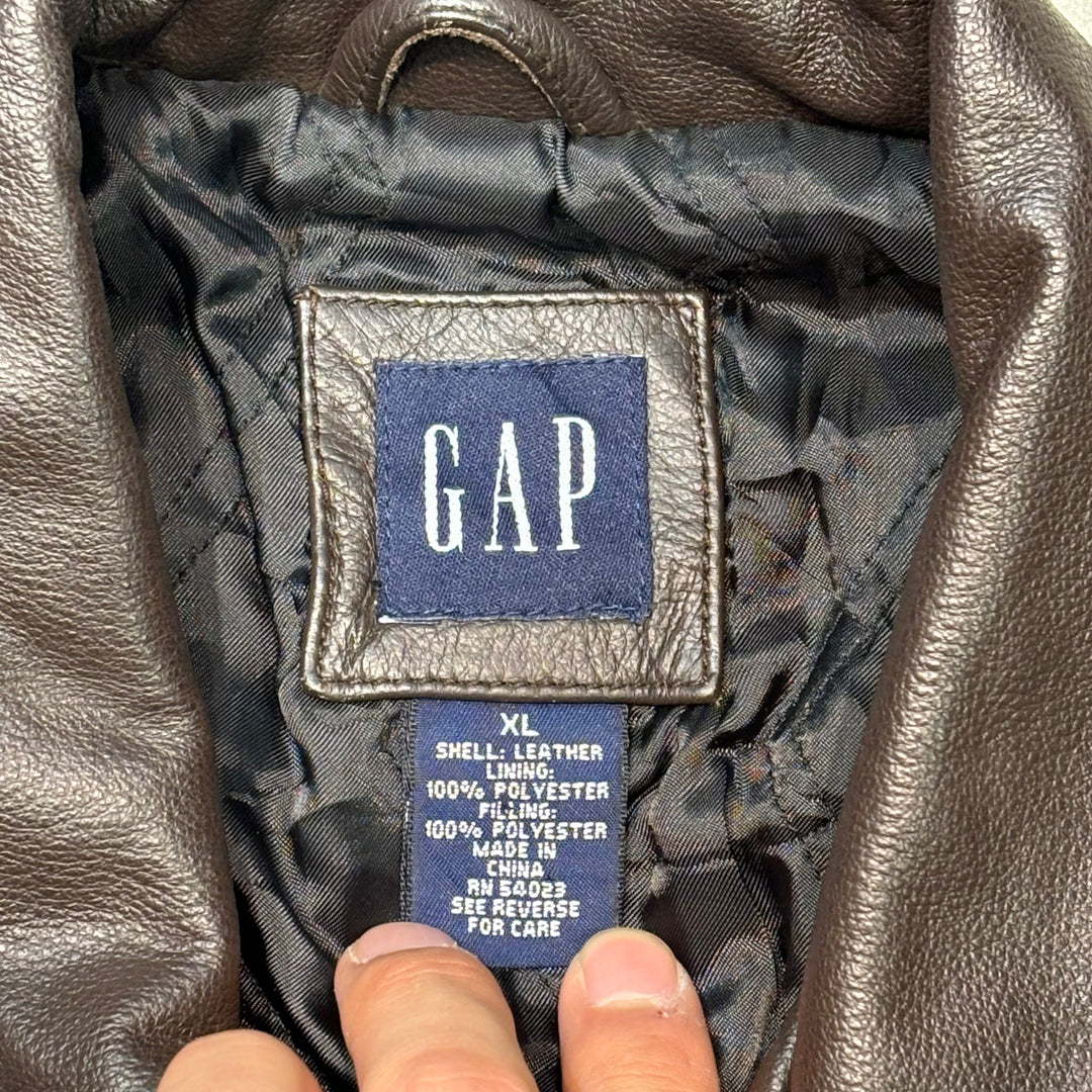 古着 90's GAP/ ギャップ/ ジップアップレザージャケット/ サイズXL