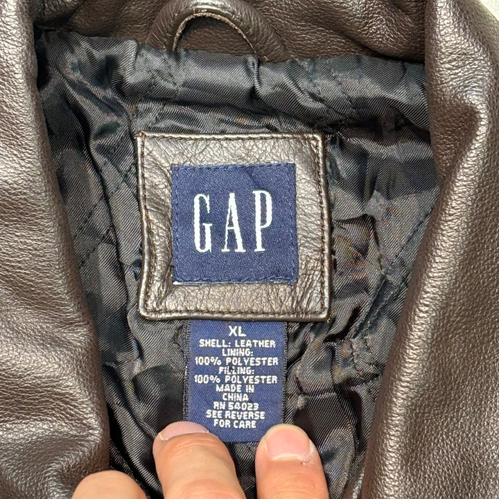 古着 90's GAP/ ギャップ/ ジップアップレザージャケット/ サイズXL