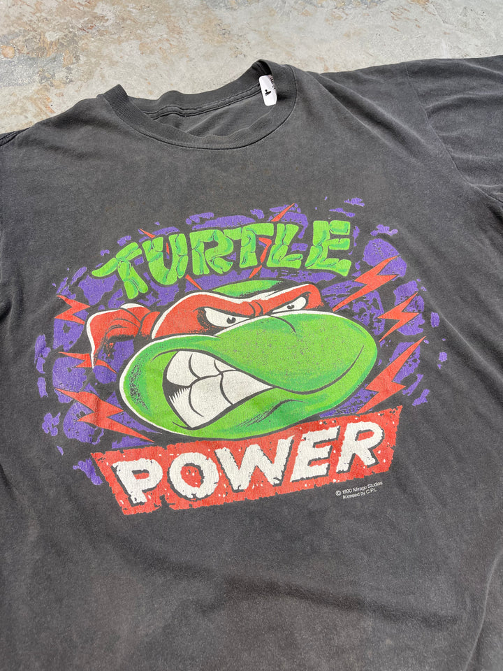 #MA159 古着 90's ミュータント・タートルズ / アメリカ・テレビアニメ / ヴィンテージ シングルステッチ プリントTシャツ/サイズXL相当