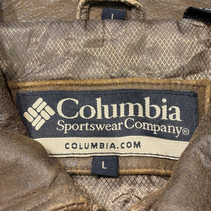 중고 의류 Columbia/ Columbia/ Genuine Leather Zip-Up Leather Jacket Jacket/ Cowhide/ Size L