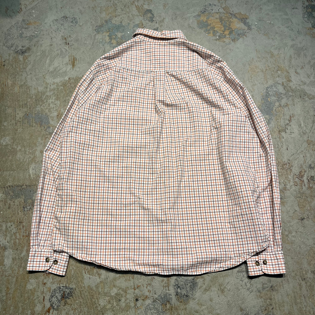 #4369 Used clothing Carhartt/Long Sleeve Button Down Shirt/Long Sleeve Button Down Shirt/Checked Plaid/Size XL