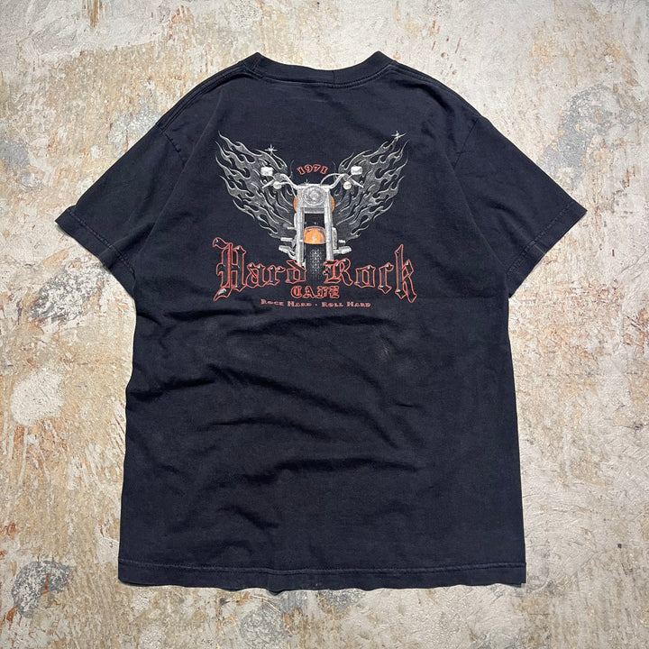 Used clothing 90's HARD ROCK CAFE Detroit/Hard Rock Cafe/Advertising/Company/Printed T-shirt/Size equivalent to 2XL