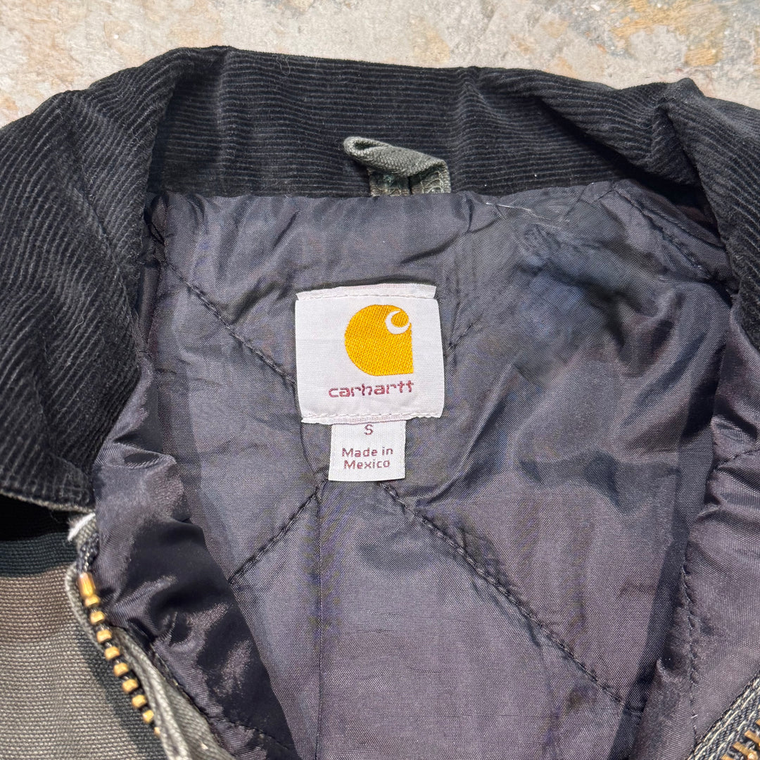 古着 carhartt/ カーハート/ トラディショナルコート/ 裏地キルティング/ 襟コーデュロイ/企業ロゴ/サイズS