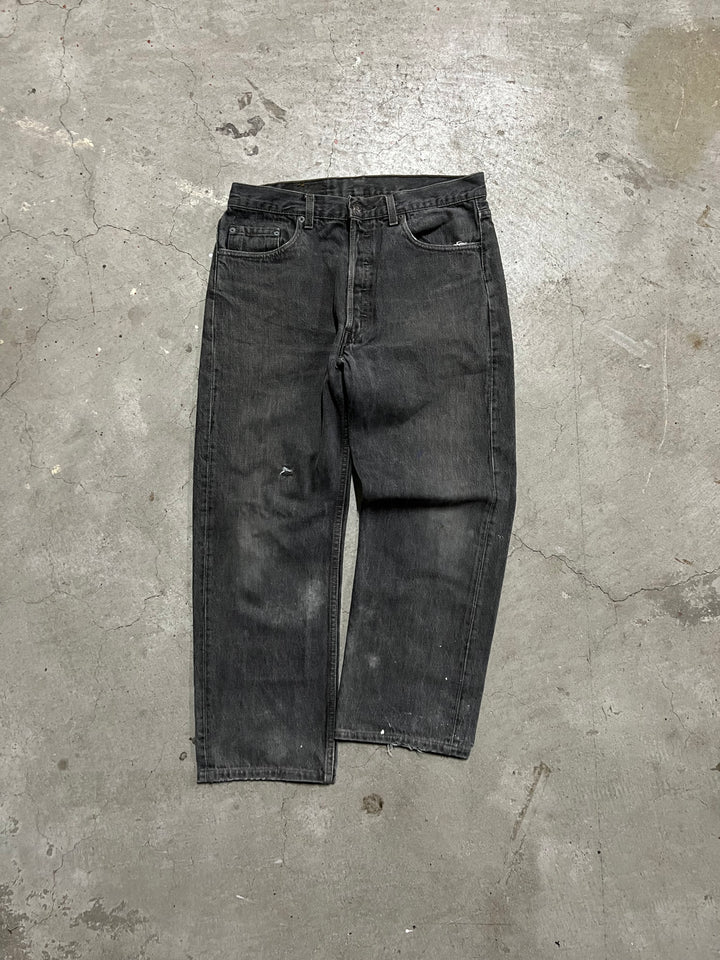 #MA12 Used clothing 90's Levi's/Black Denim Pants/Black Denim Pants/501/MADE IN U.S.A/Actual size 32 x 27