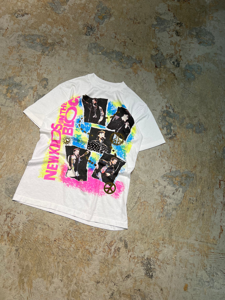 #MA143 古着 USA製 80's~ ニュー・キッズ・オン・ザ・ロック / ヴィンテージ シングルステッチ バンドTシャツ/サイズM