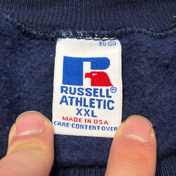 미국 80 년대에서 만든 중고 의류 ~ Russell Athletic/ Russell Athletic/ Blank Crew Neck Weketshirt/ Plain/ Front V Gusset/ Size XXL