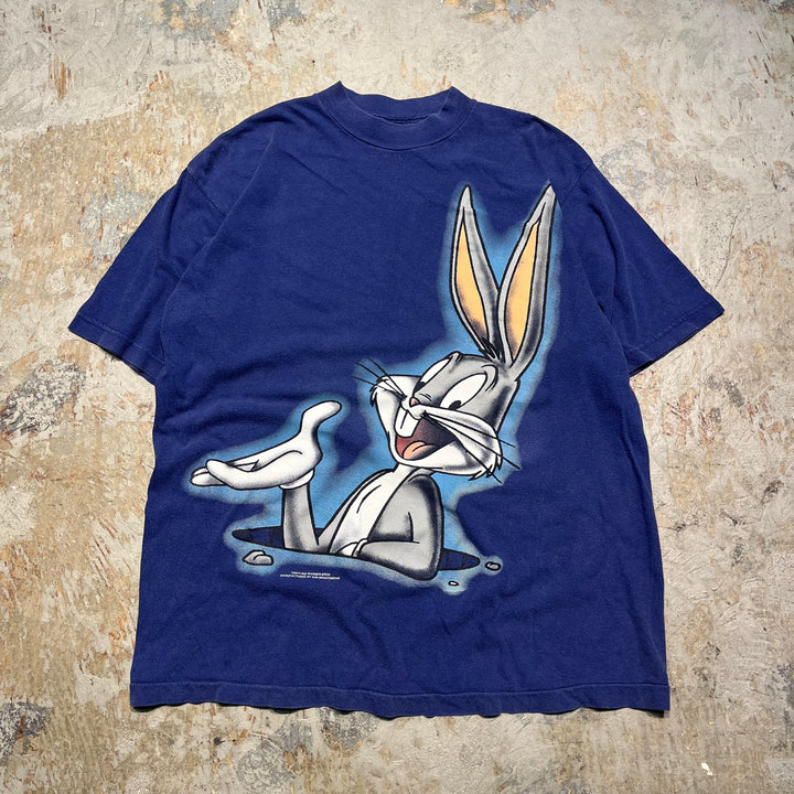 二手服裝90的魯尼調節/華納兄弟/鮑克兔子/復古單針打印T卹/尺寸等於xl