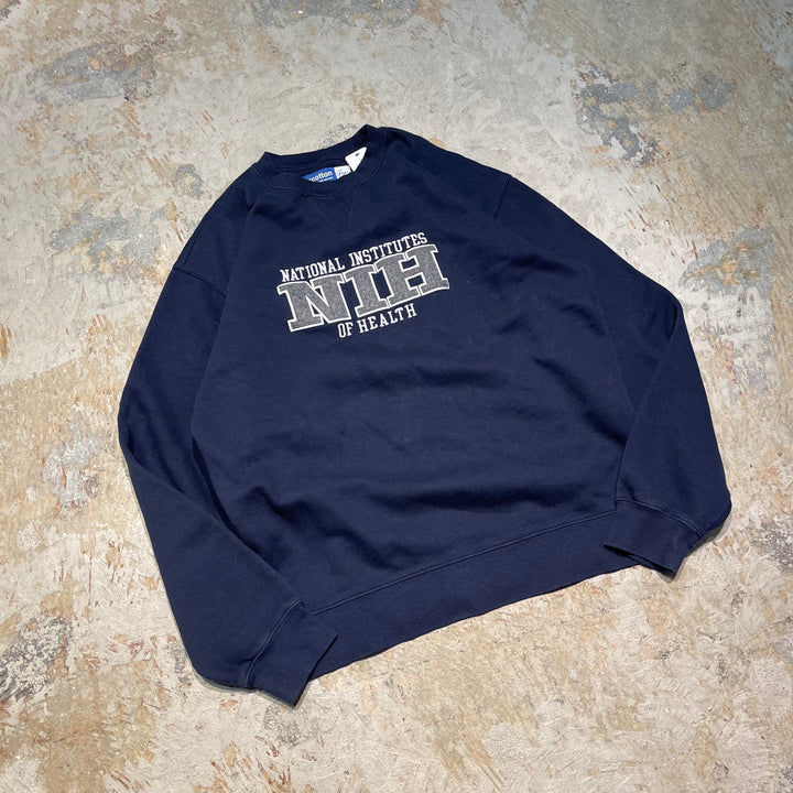 #4131 古着 Unknow/Crew Neck Sweat/クルーネックスウェット/NATIONAL INSTITUTES NIH OF HEALTH/企業ロゴ/サイズL