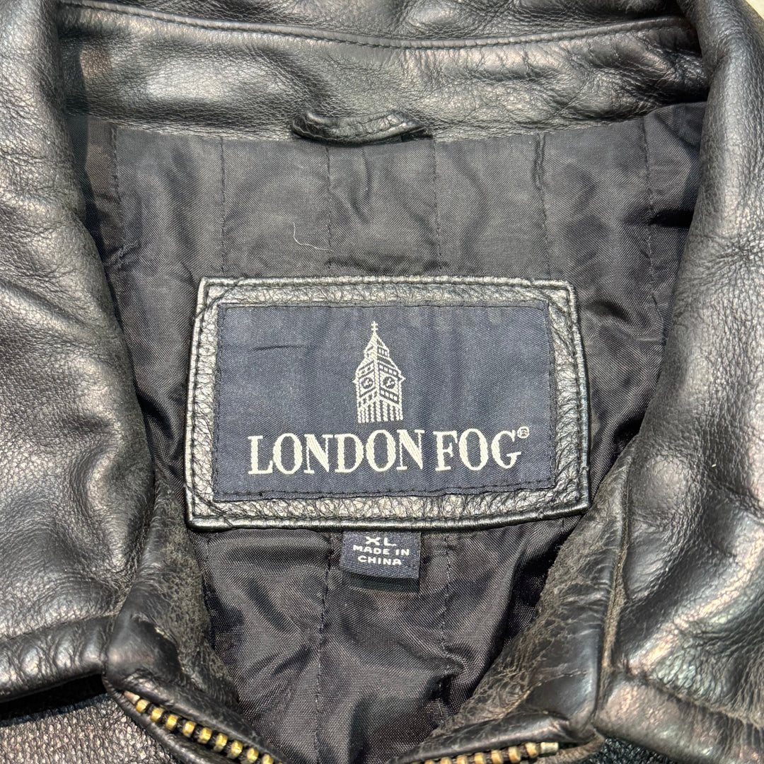 古着 LONDON FOG/ ロンドンフォグ/ 本革ジップアップレザージャケット/ サイズXL
