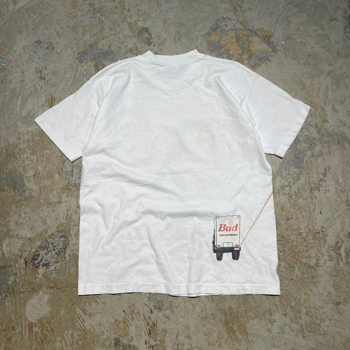 古着 USA製 95's フルーツオブザルーム/BUDWEISER/バドワイザー/企業系/ヴィンテージ シングルステッチプリントTシャツ/サイズL