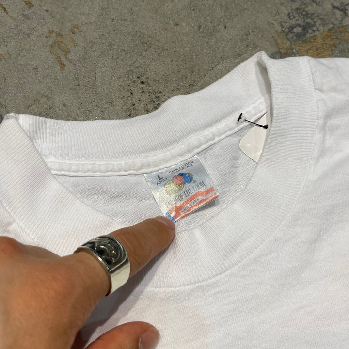 古着 USA製 95's フルーツオブザルーム/BUDWEISER/バドワイザー/企業系/ヴィンテージ シングルステッチプリントTシャツ/サイズL