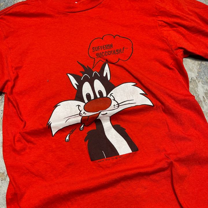 古着 ~90's USA製 USAVINTAGE/ ワーナーブラザーズ / シルベスター・キャット / ヴィンテージ シングルステッチ プリントTシャツ/サイズM