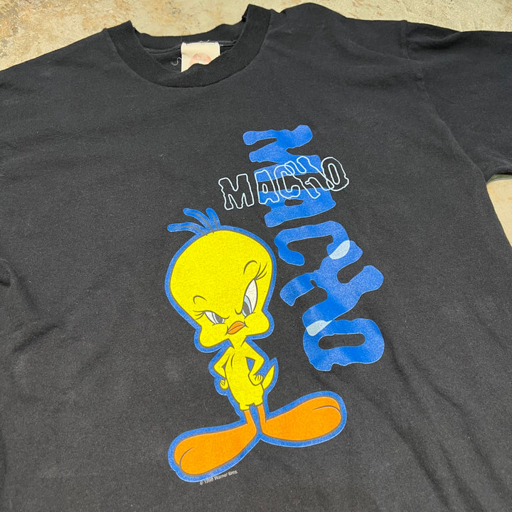 古着 98's トゥイーティー/ワーナー・ブラザース/ルーニー・テューンズ/スクリーンスターズ/ヴィンテージ シングルステッチ プリントTシャツ/サイズM