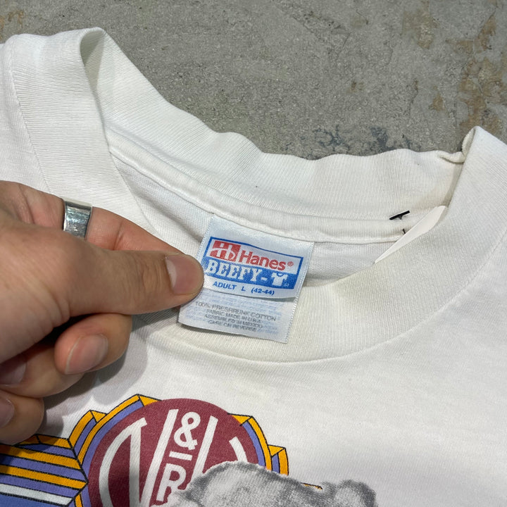 古着 90's Hanes/ヘインズ / ポワタン・アロー N&W 611号流線形蒸気機関車 / 旅客列車 / ヴィンテージ シングルステッチ プリントTシャツ / サイズL