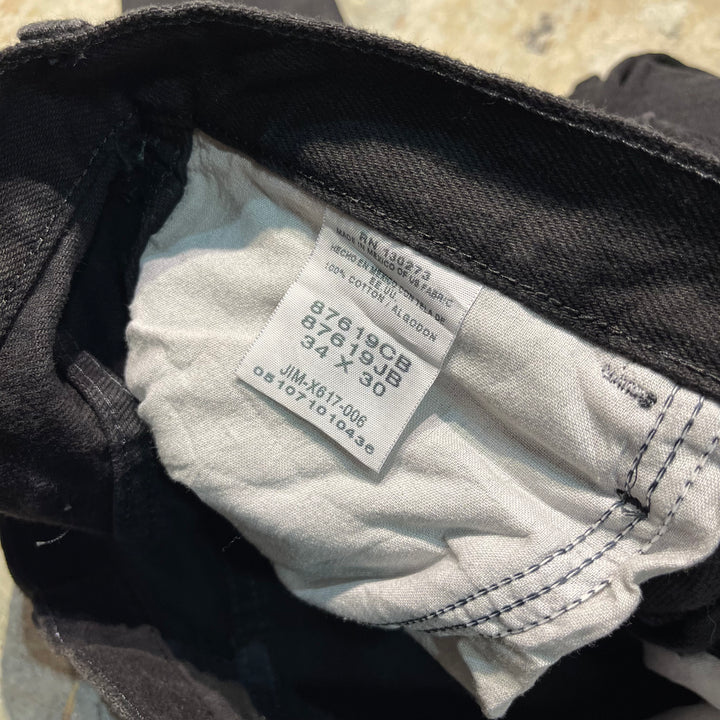 #4765 Used clothes RUSTLER/Black Denim Pants/Black Denim Pants/Size 34 x 30