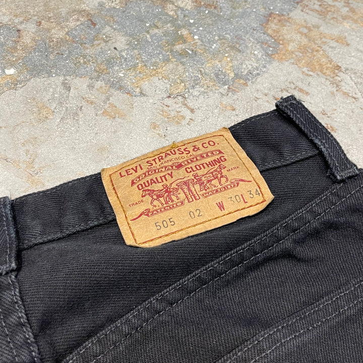 #4769 Used clothing LEVI'S/Levi's/505-02/Black denim pants/Black denim pants/Made in Spain/Size 30 x 34