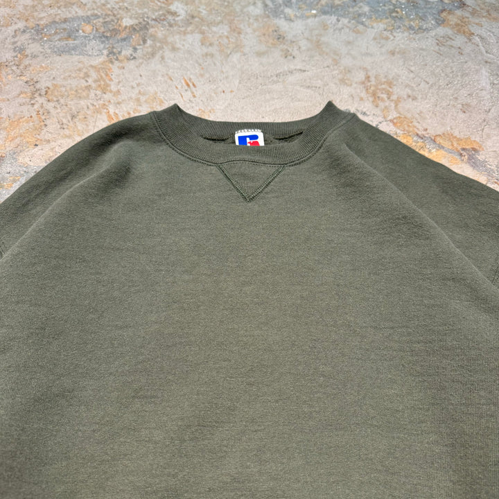 Used clothing Made in USA 80's~ RUSSELLATHLETIC/Russell Athletic/Crew neck blank sweatshirt/Plain/Size L