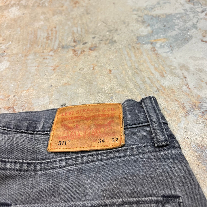 #4754 Used clothing Levi's/Black Denim Pants/511/Size 34×32