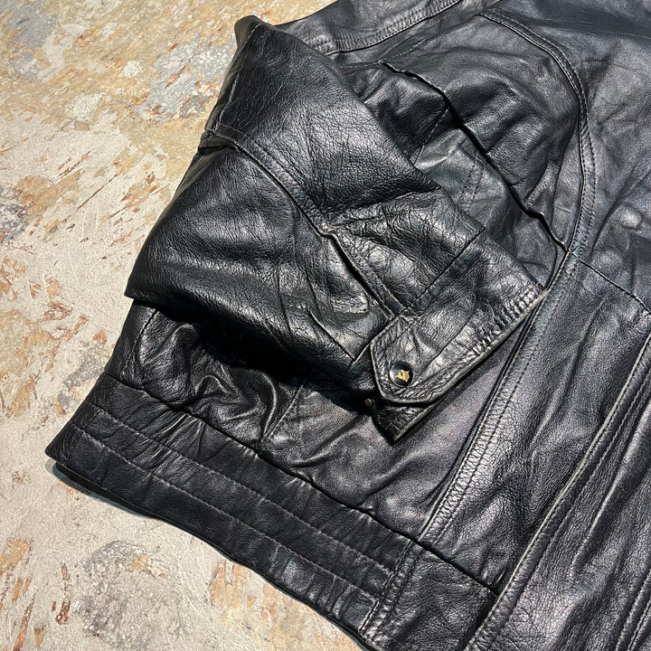 #3308 古着 Unknow/Leather jacket/ジップアップレザージャケット/サイズXL