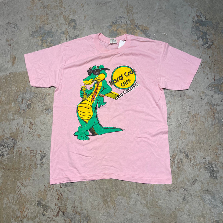 #4849 古着 90's~ コミック リリーフ/ハード クロック カフェ/USA製/ヴィンテージ/シングルステッチ/Tシャツ/サイズL