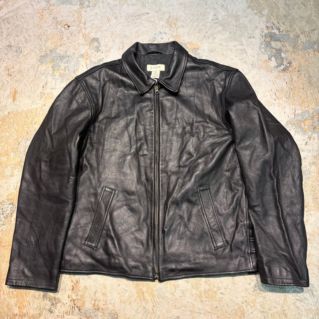 Used clothing J.CREW/ J.CREW/ Genuine leather zip-up leather jacket/ Cowhide/ Size XL