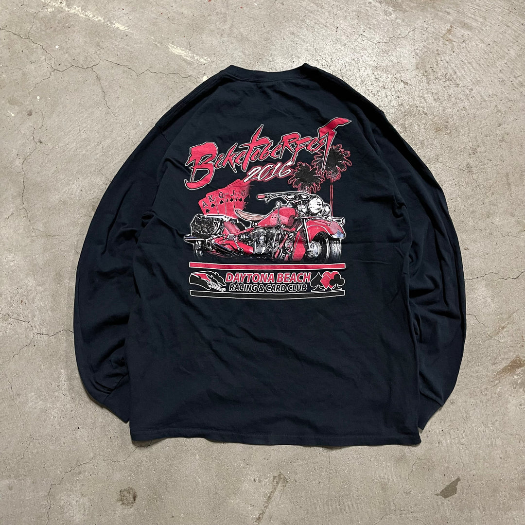 Used clothing Gildan/Daytona Beach Racing & Card Club/Printed Long T-shirt/Size XL