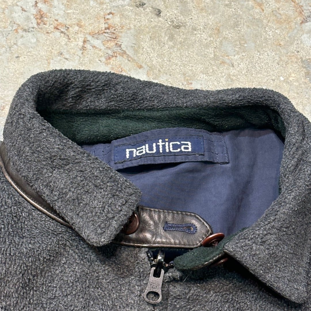 Used clothing 80's~ NAUTICA/Nautica/Reversible jacket/Fleece/Large leather/Size equivalent to XXL