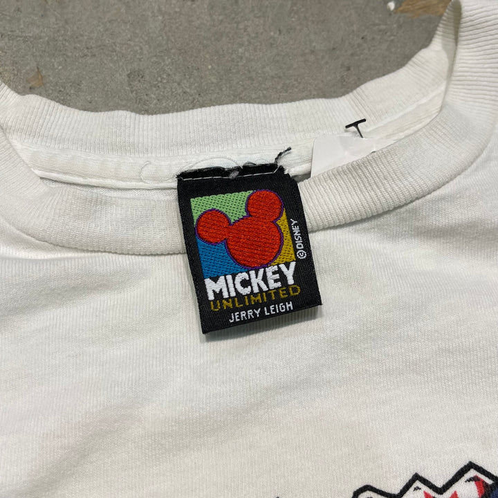 #4833 古着 90's~ Mickey unlimited/ミッキーマウス&フレンズ / Disney/ディズニー /キャラクタープリント/USA製/Tシャツ/ヴィンテージ/シングルステッチ/サイズS相当