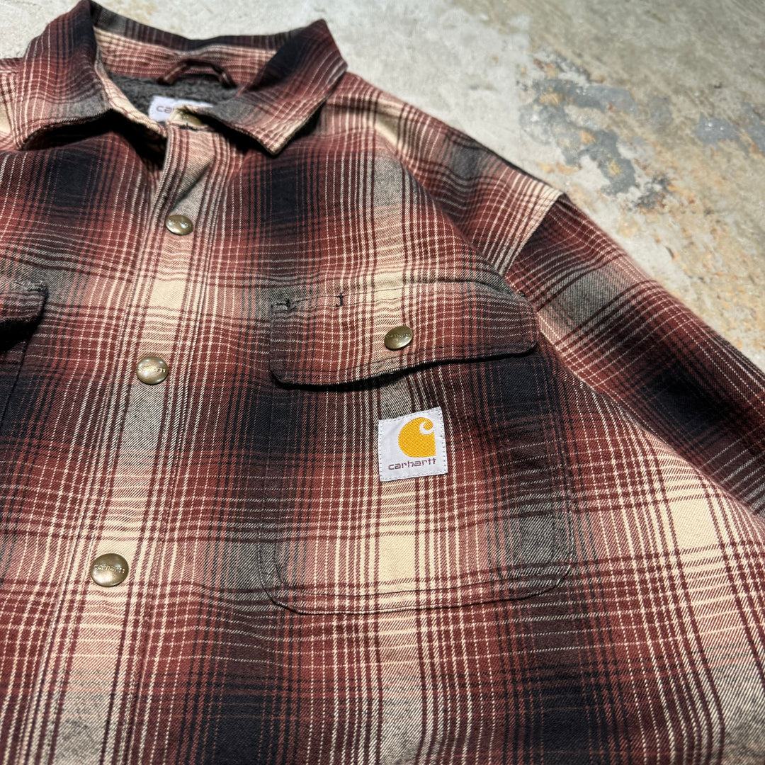 Used clothing CARHARTT/Carhartt/Shirt jacket/Checked pattern/Fleece lining/Size L