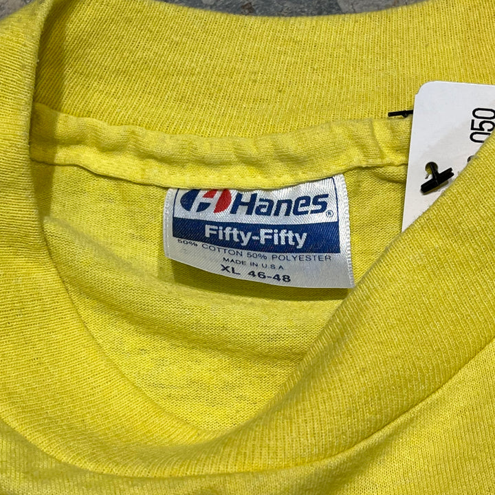 #4499 古着 80's~ hanes/short sleeve print t-shirt Tee/半袖プリントTシャツ/シングルステッチ/サイズXL