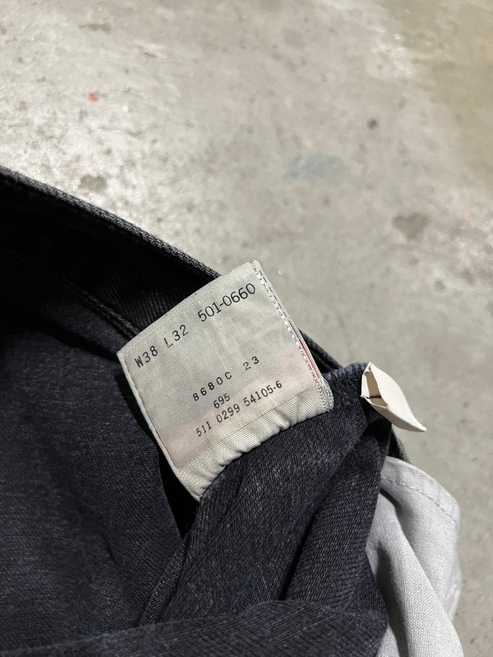 #MA15 Used clothing 99's Levi's/Black Denim Pants/Black Denim Pants/501/MADE IN U.S.A/Actual size 34 x 30