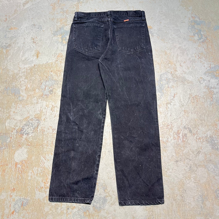#4201 古着 RUSTLER/ラスラー/Black Denim Pants/ブラックデニムパンツ/ストレートパンツ/サイズ33×30