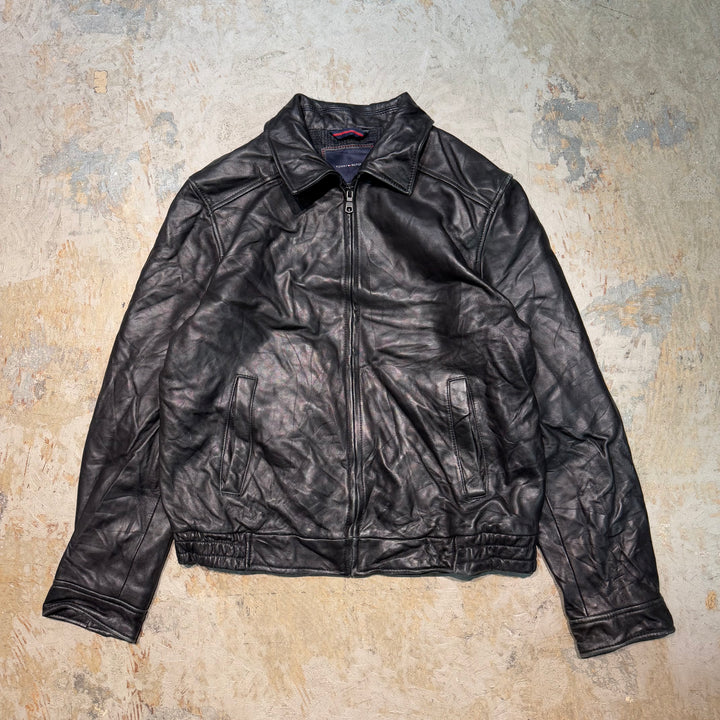 古着 TOMMY HILFIGER/ トミーヒルフィガー/ フルジップレザージャケット/ サイズM