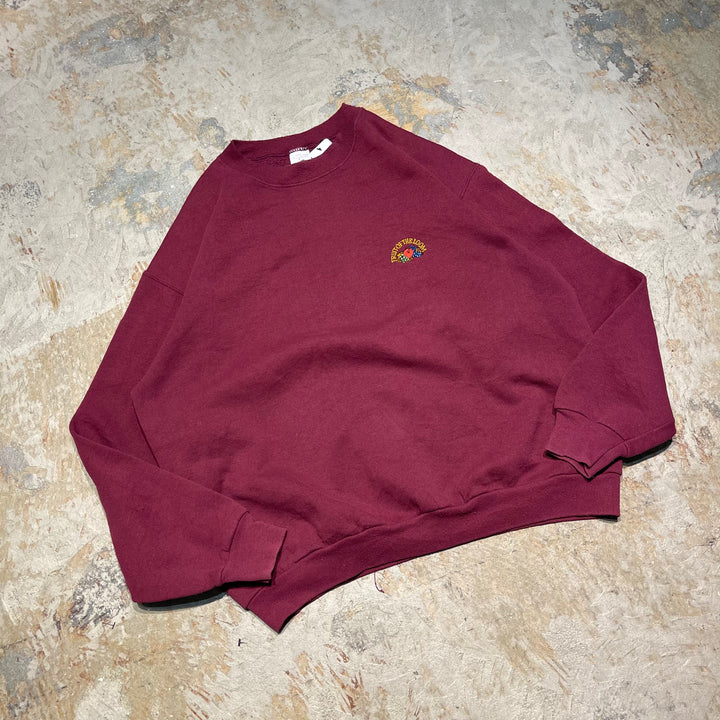 #4109 古着 90's FRUIT OF THE LOOM/フルーツオブザルーム/Crew Neck Sweat Shirt/クルーネック刺繍ロゴスウェット/MADE IN USA/サイズL