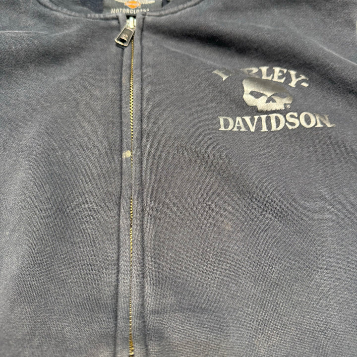 Used clothing HARLEY-DAVIDSON/ Harley Davidson/Zip-up sweatshirt/Skull/Size S-M equivalent