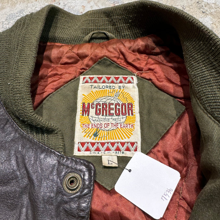 중고 의류 60의 McRegor/Bomber 재킷/스위칭 가죽/크기 l