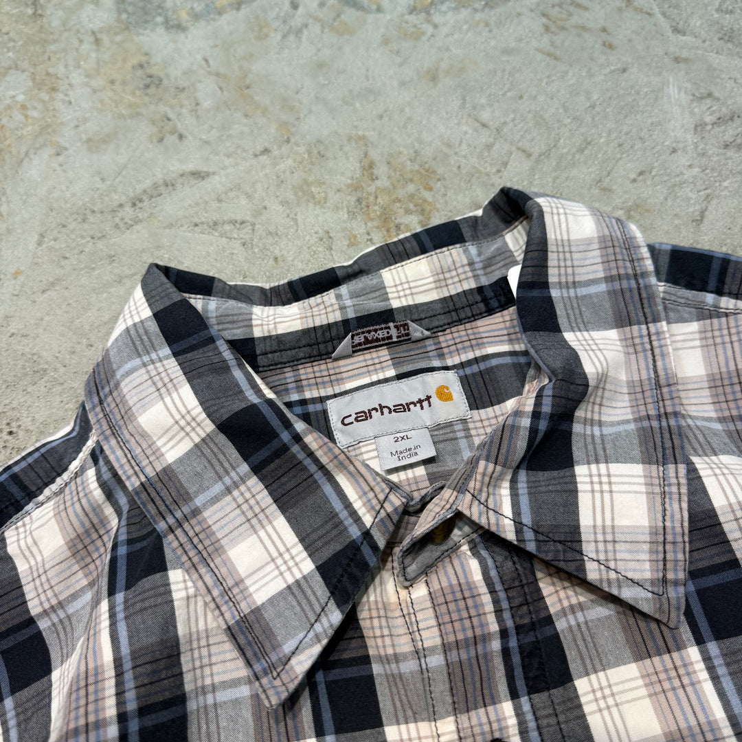 Used clothing carhartt/ short sleeve shirt/ checkered pattern/ size 2XL