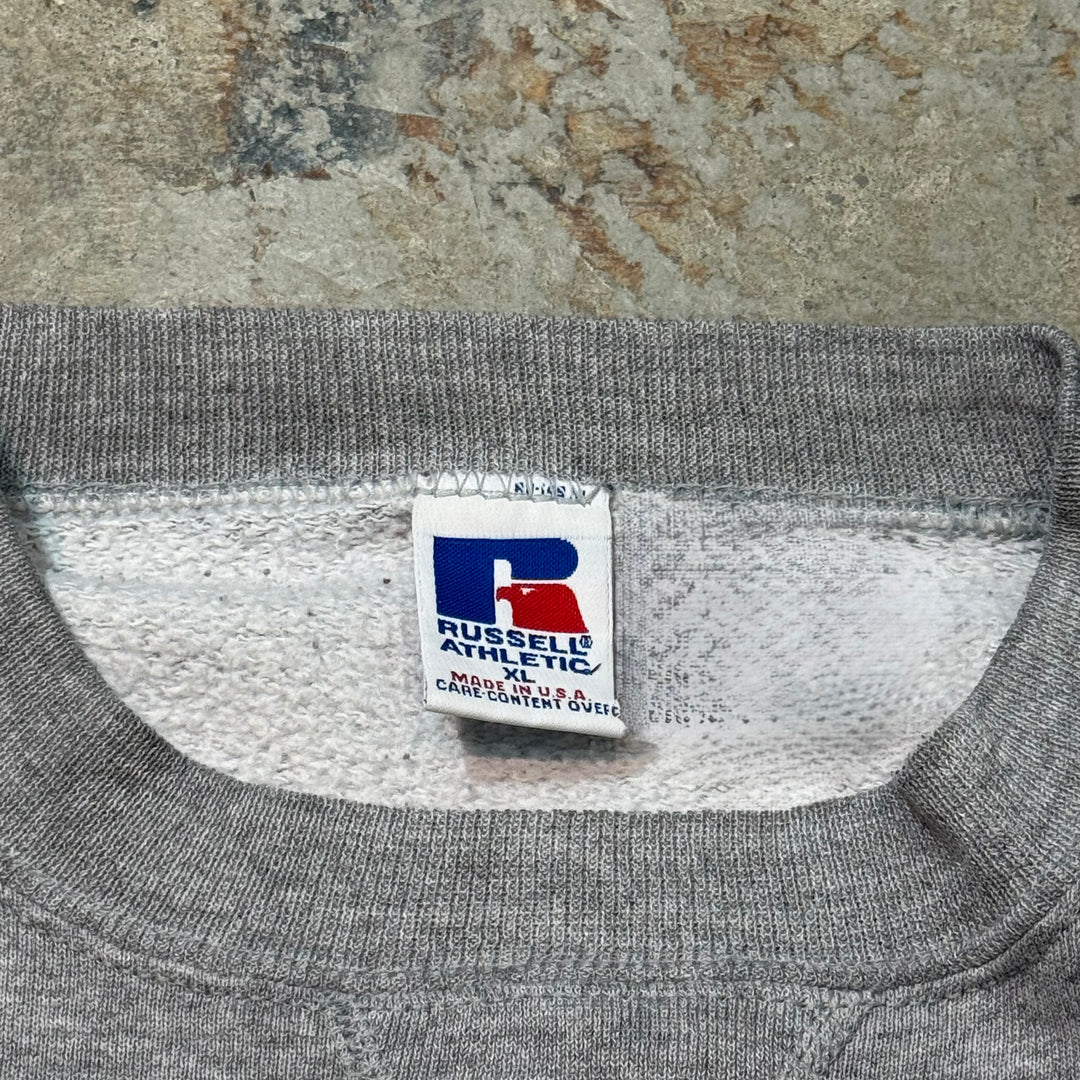 古着 USA製 90's~ RUSSELLATHLETIC/ ラッセル アスレチック/ クルーネックブランクスウェット/ 無地/ Vガゼット/ サイズXL
