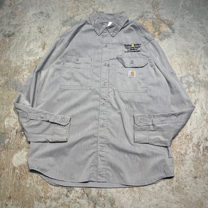 #4367 중고 의류 Carhartt/Long Sleeve Button Down 셔츠/작업 셔츠/작업 셔츠/회사/편안한 착용감/편안한 착용/크기 L