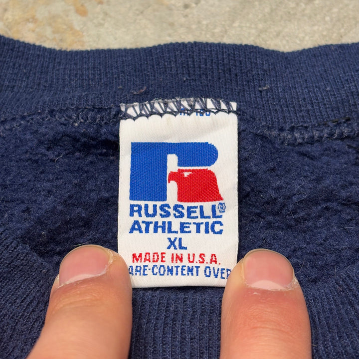 미국 80 년대에서 만든 중고 의류 ~ Russellathletic/ Russell Athletic/ Blank Crew Neck Sweatshirt/ Plain/ Size XL