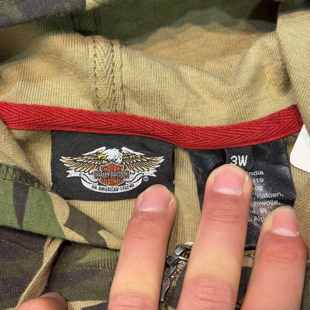 Used clothing HARLEY-DAVIDSON/ Harley Davidson/ Zip-up hoodie/Original camouflage/Size equivalent to L