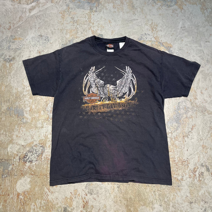 Used clothing Made in USA Harley-Davidson / Boston Massachusetts Store / Printed T-shirt / Size L