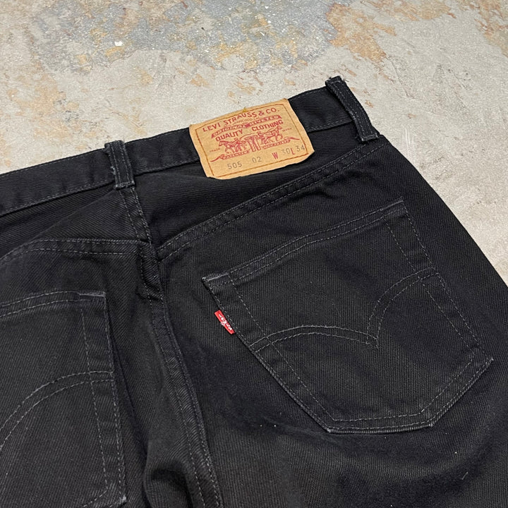 #4769 Used clothing LEVI'S/Levi's/505-02/Black denim pants/Black denim pants/Made in Spain/Size 30 x 34