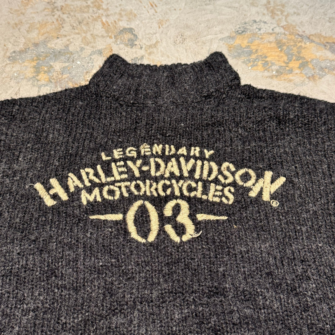 Used clothing HARLEY-DAVIDSON/Harley Davidson/High neck acrylic knit sweater/Size 2XL