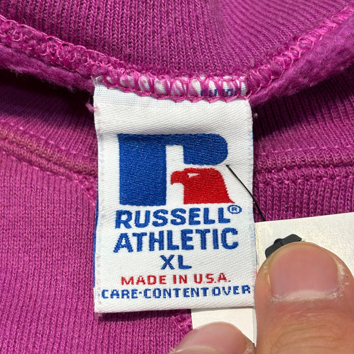 미국 80 년대에서 만든 중고 의류 ~ Russellathletic/ Russell Athletic/ College Logo Crew Neck Sweatshirt/ V Gazette/ Yale University/ Size XL