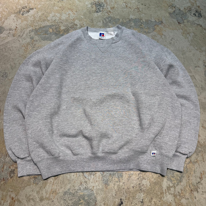 古着 USA製 90's~ RUSSELLATHLETIC/ ラッセル アスレチック/ クルーネックブランクスウェット/ 無地/ Vガゼット/ サイズXL